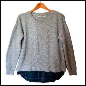 Stitches‎ & Stripes Sweater Gray Cable Knit Layered Size XS Very Soft